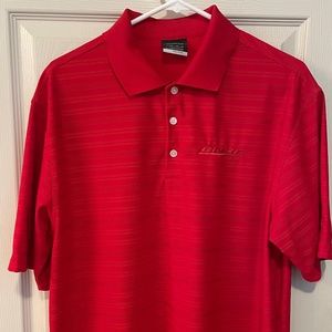 MEN’S RED NIKE GOLF BNSF RAILWAY SHORT SLEEVE SHIRT - SIZE MEDIUM
